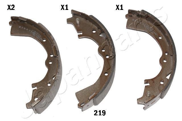 Jeu de 4 mâchoires de frein (Garniture de frein à tambour) JAPANPARTS ref. GF-219AF