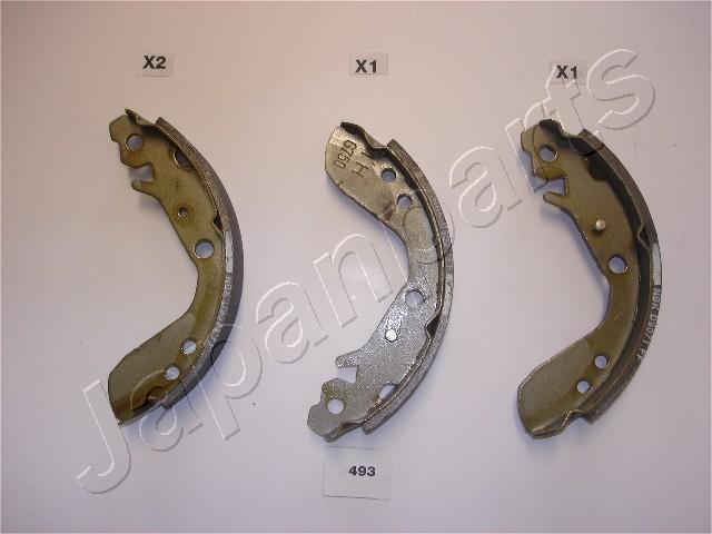 Jeu de 4 mâchoires de frein (Garniture de frein à tambour) JAPANPARTS ref. GF-493AF