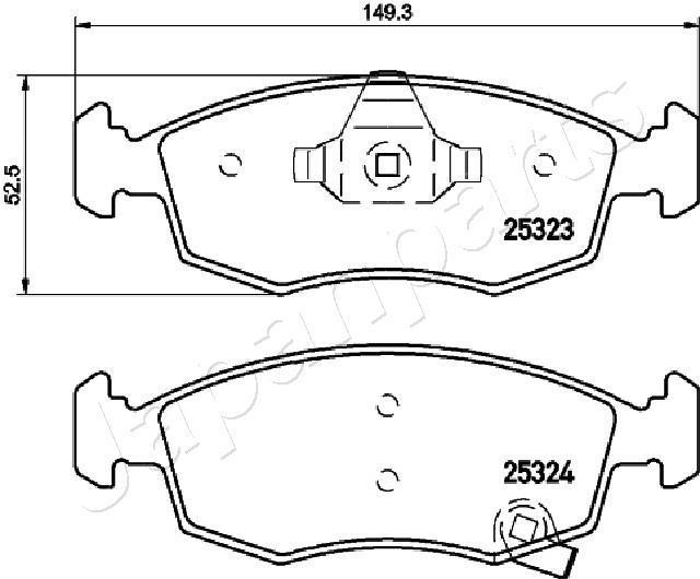 Jeu de 4 plaquettes de frein JAPANPARTS PA-0228AF