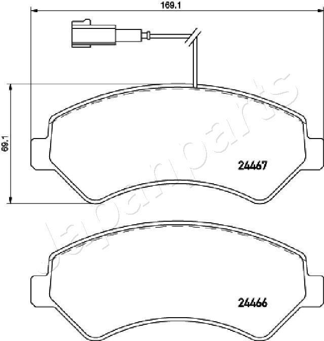 Jeu de 4 plaquettes de frein JAPANPARTS PA-0625AF