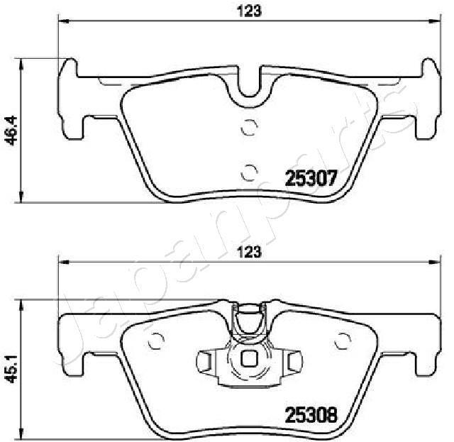 Jeu de 4 plaquettes de frein JAPANPARTS ref. PP-0102AF