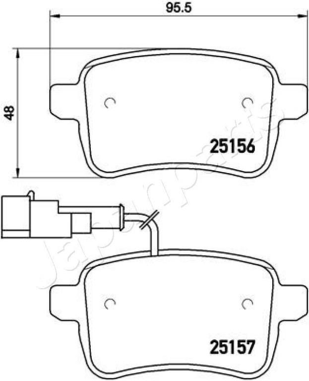 Jeu de 4 plaquettes de frein JAPANPARTS PP-0205AF