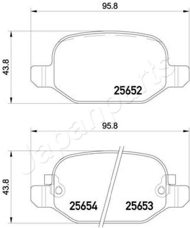 Jeu de 4 plaquettes de frein JAPANPARTS PP-0208AF