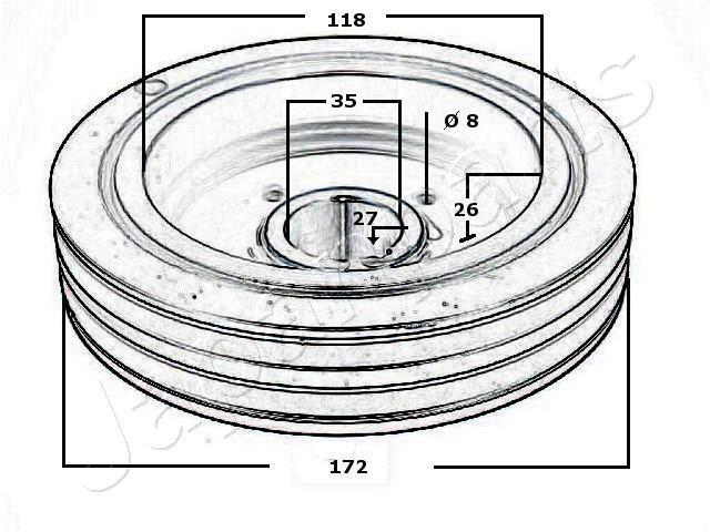 Polea, cigüeñal JAPANPARTS ref. PU-500