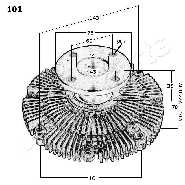 Acoplamento viscoso JAPANPARTS ref. VC-101