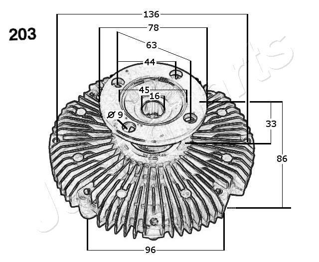 Acoplamento viscoso JAPANPARTS ref. VC-203