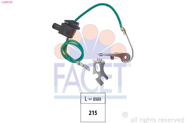 Jeu de contacts, distributeur d'allumage (Rupteurs) FACET ref. 1.3691/22
