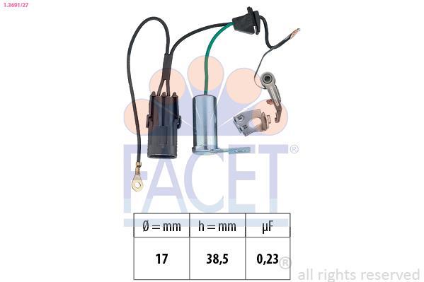 Jeu de contacts, distributeur d'allumage (Rupteurs) FACET ref. 1.3691/27