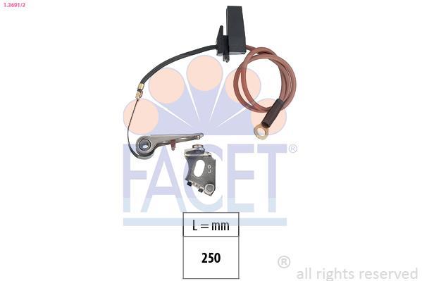 Jeu de contacts, distributeur d'allumage (Rupteurs) FACET ref. 1.3691/3