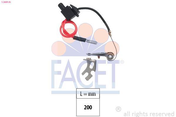 Jeu de contacts, distributeur d'allumage (Rupteurs) FACET ref. 1.3691/6