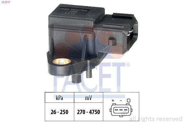 Sensor de pressão de admissão FACET ref. 10.3117