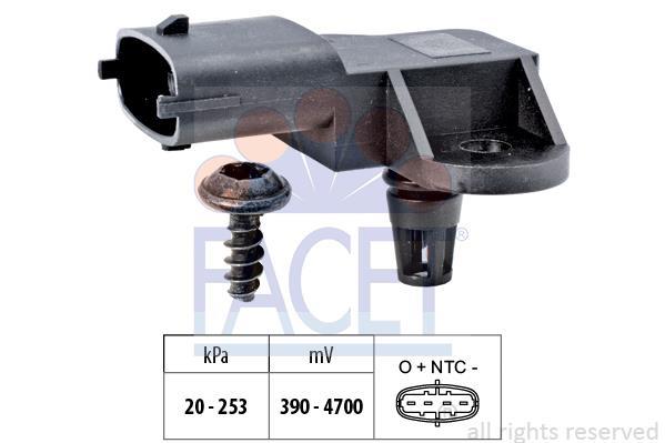 Sensor de pressão de admissão FACET 10.3176