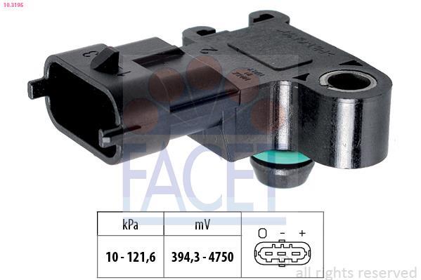 Sensor, presión colector de admisión FACET 10.3195