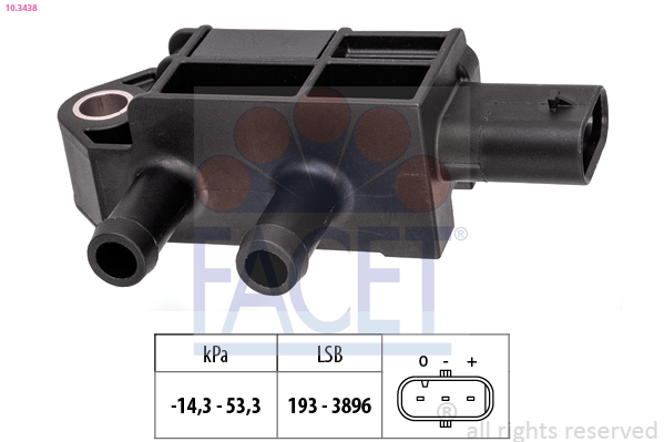 Sensor de pressão de gas de escape FACET 10.3438