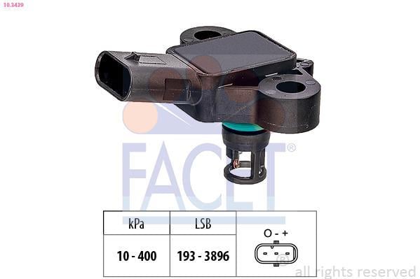 Sensor de pressão de admissão FACET 10.3439