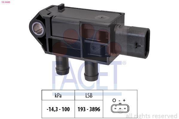 Sensor, presión gas de escape FACET ref. 10.3440