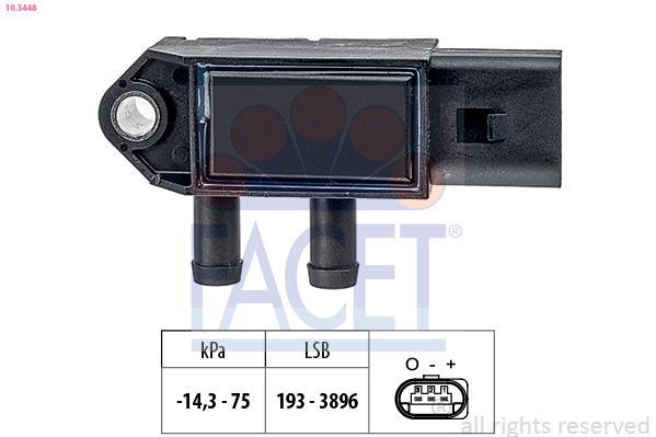 Sensor de pressão de gas de escape FACET ref. 10.3448