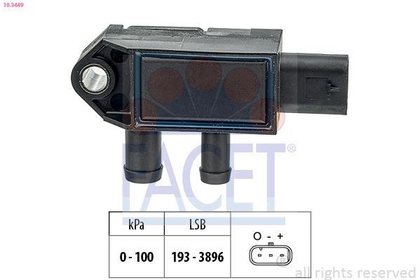 Sensor, presión gas de escape FACET ref. 10.3449