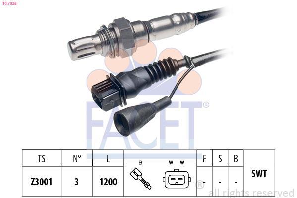 Sonde lambda (Sonde à oxygène) FACET ref. 10.7028