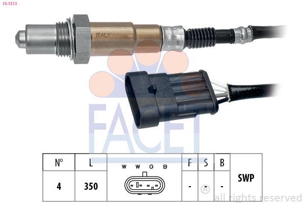 FACET 10.7198 Sonda lambda con materiale di fissaggio
