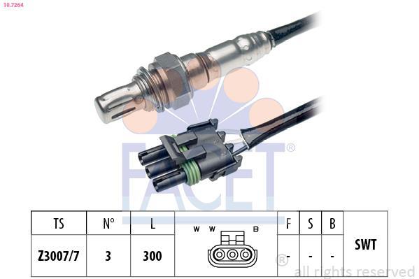 Sonde lambda (Sonde à oxygène) FACET ref. 10.7264