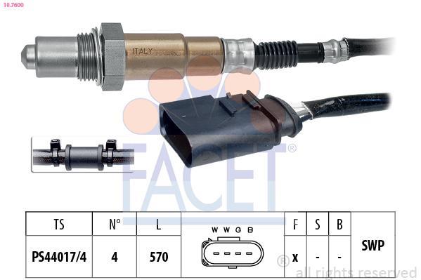 Sonde lambda (Sonde à oxygène) FACET ref. 10.7600