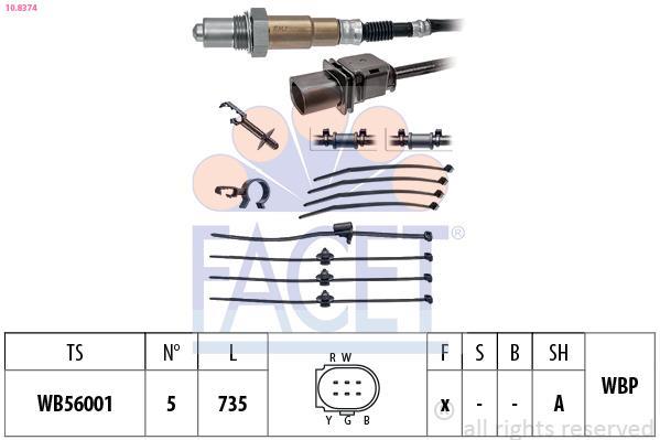 Sonde lambda (Sonde à oxygène) FACET ref. 10.8374