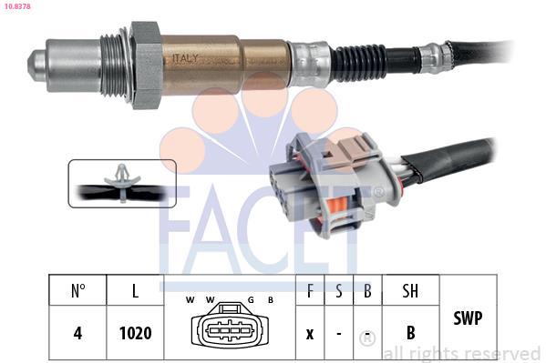 Sonde lambda (Sonde à oxygène) FACET 10.8378