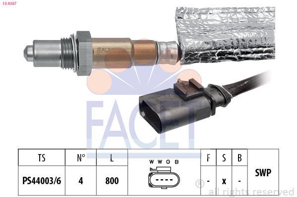 Sonde lambda (Sonde à oxygène) FACET 10.8387