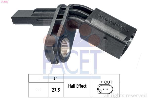 Sensor, revoluciones de la rueda FACET ref. 21.0007