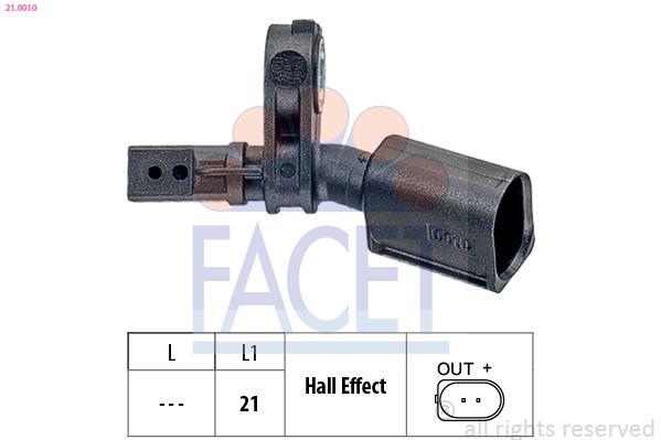 Sensor ABS FACET ref. 21.0010