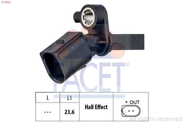 Capteur ABS (Capteur de vitesse de roue) FACET ref. 21.0013