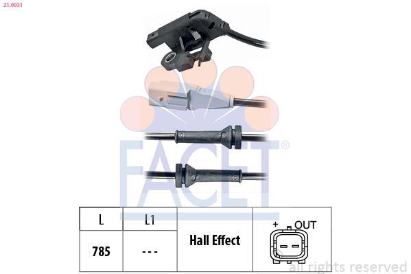 Sensor ABS FACET ref. 21.0031