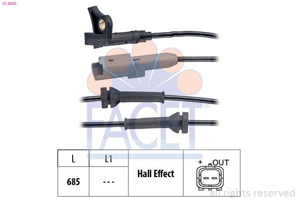 Sensor ABS FACET ref. 21.0035