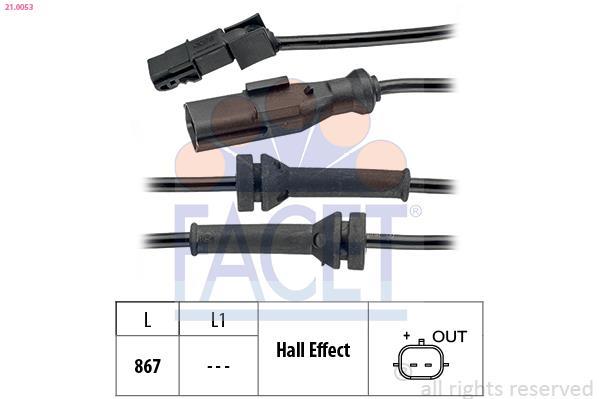 Sensor, revoluciones de la rueda FACET ref. 21.0053
