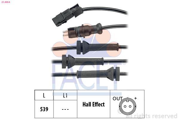 Sensor, revoluciones de la rueda FACET ref. 21.0054