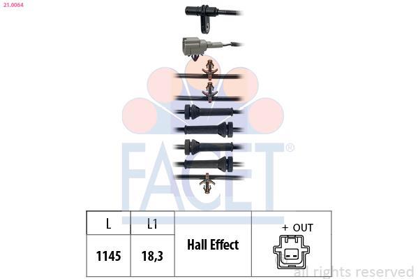 Sensor ABS FACET ref. 21.0064
