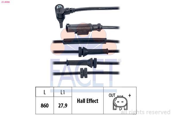 Sensor ABS FACET ref. 21.0098