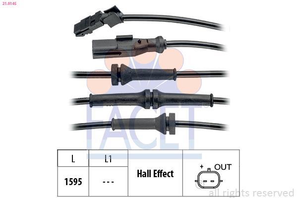 Capteur ABS (Capteur de vitesse de roue) FACET ref. 21.0145