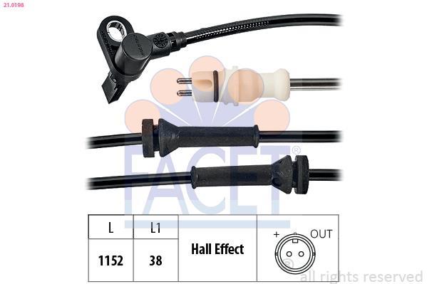 Sensor ABS FACET 21.0198