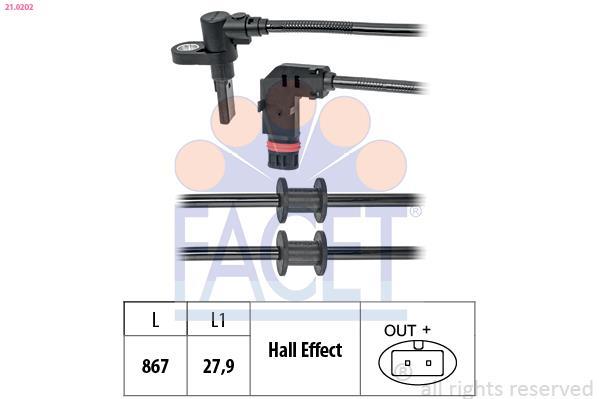 Sensor ABS FACET 21.0202