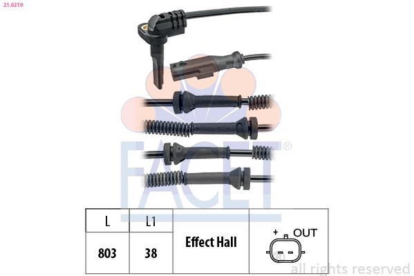Sensor ABS FACET ref. 21.0219