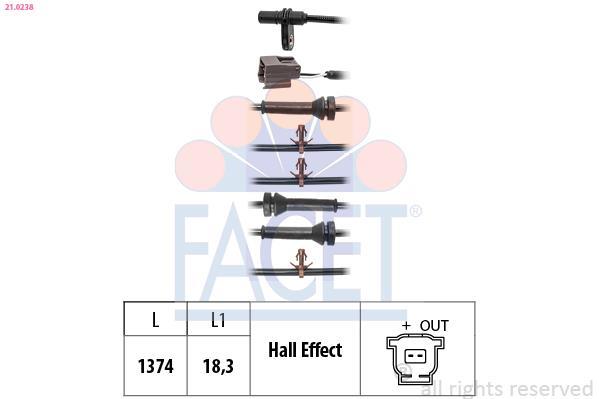 Sensor ABS FACET 21.0238