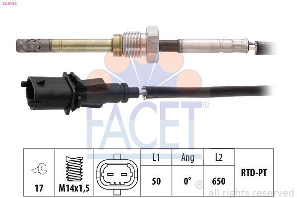 Sensor, temperatura gas de escape FACET ref. 22.0134