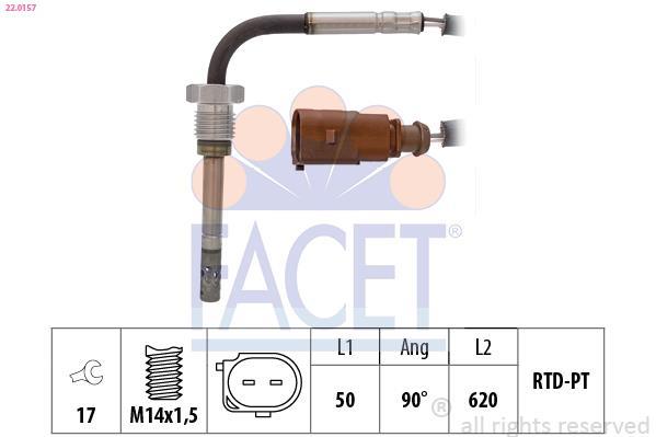 Sensor, temperatura gas de escape FACET ref. 22.0157