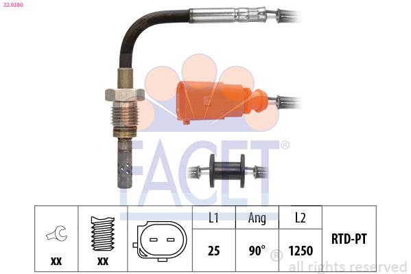 Sensor, temperatura gas de escape FACET ref. 22.0280