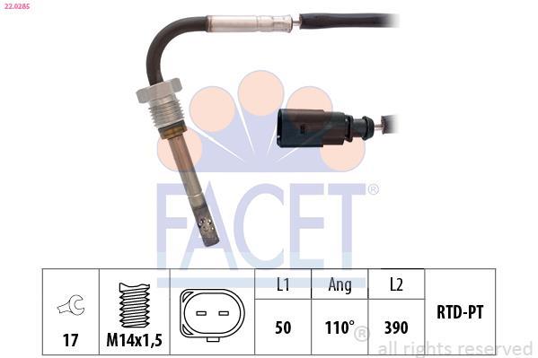 Sensor, temperatura gas de escape FACET ref. 22.0285