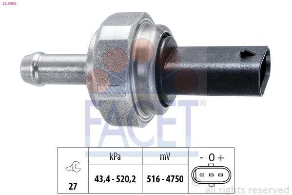 Sensor de pressão de gas de escape FACET ref. 25.0002