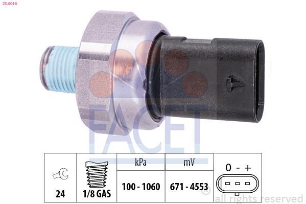 Conector de pressão de óleo motor FACET ref. 25.0016