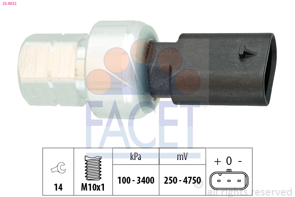 Pressostat, climatisation FACET 25.0032